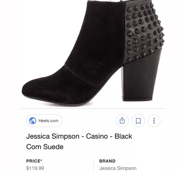 JESSICA SIMPSON CASINO SUEDE ANKLE BOOTIES sz 6.5 - Picture 4 of 8